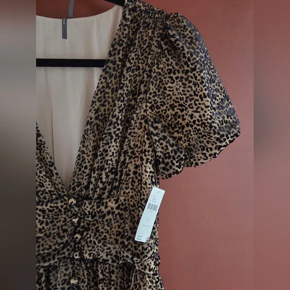 Anthropologie Black and Cream Midi Dress - Picture 2 of 6